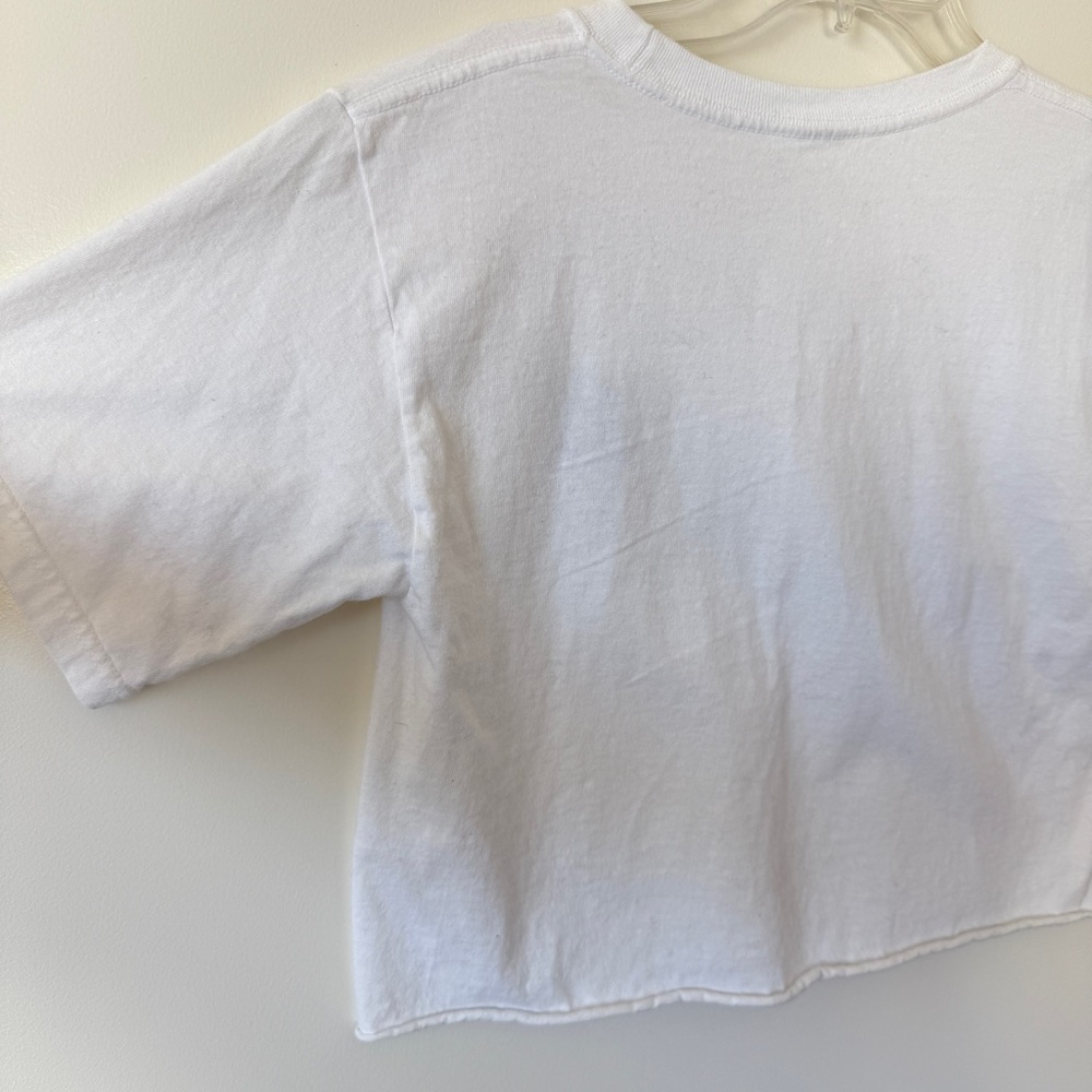 Cabo San Lucas Mexico White Embroidered Cropped T-shirt Shirt Top - Picture 9 of 9